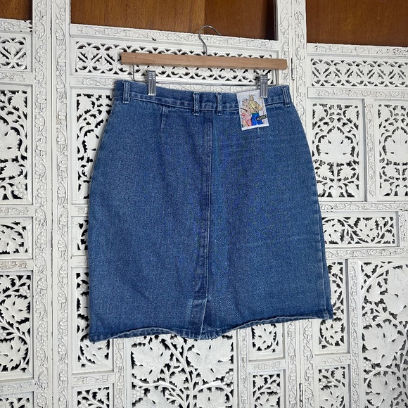 Vintage Retro Medium Wash Western High Waisted Denim Pencil Skirt Sz Medium - Picture 4 of 6